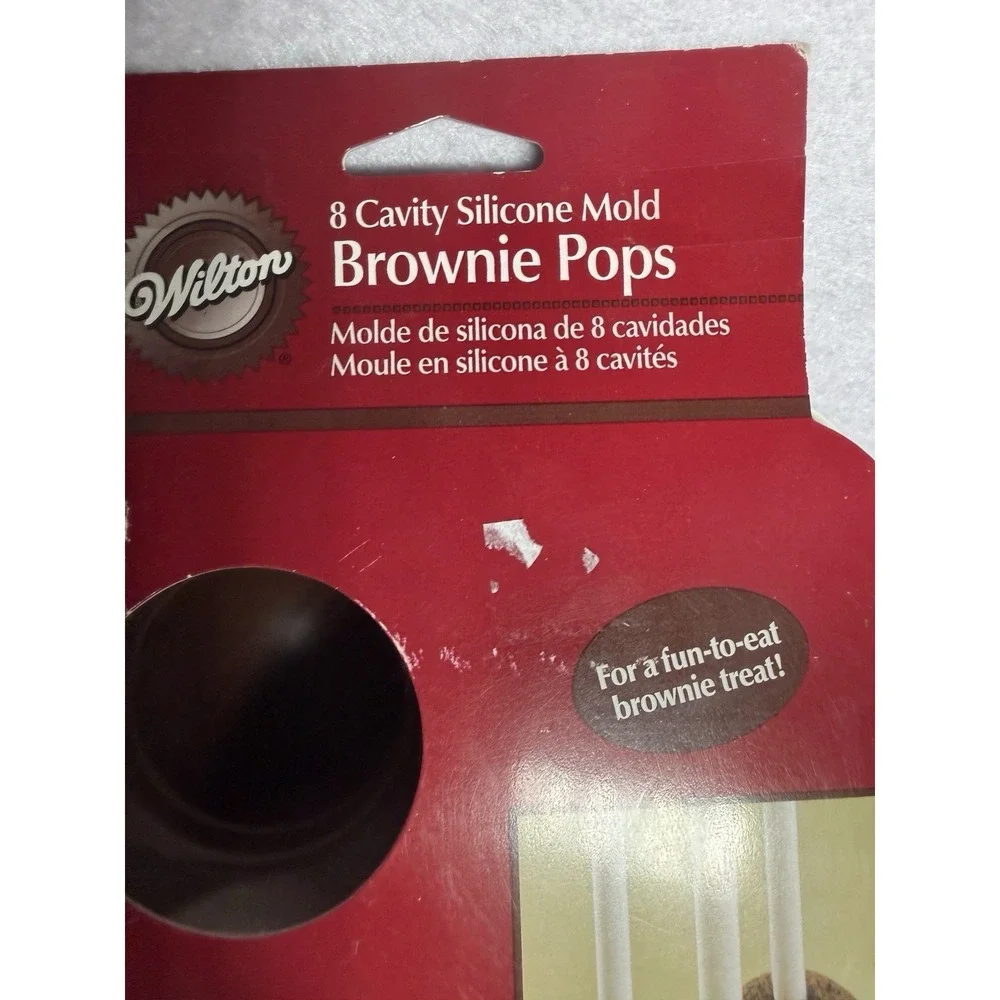 Wilton Brownie Pops Silicone Mold 8 Cavity Round Baking Pan Cake Pop 2105-4925